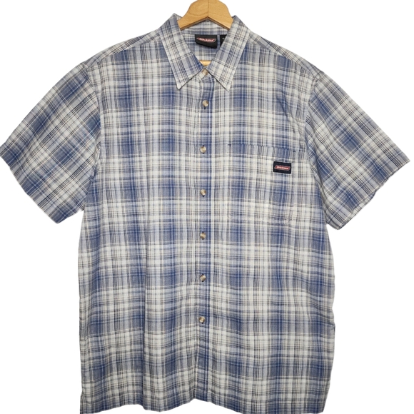 DICKIES Button Down Plaid Shirt - Men's Large - Picture 1 of 7
